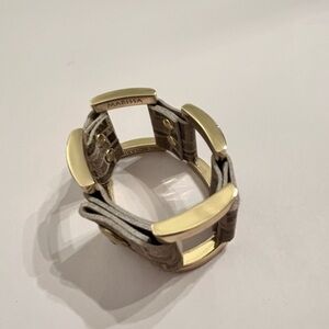 Marissa Del Rosario Gold-Tone & Taupe Leather Link Bracelet